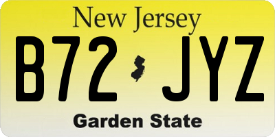 NJ license plate B72JYZ