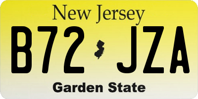 NJ license plate B72JZA