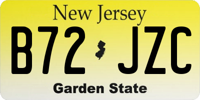 NJ license plate B72JZC