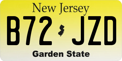 NJ license plate B72JZD