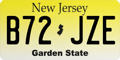 NJ license plate B72JZE