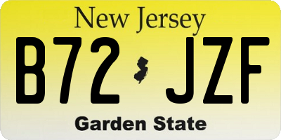 NJ license plate B72JZF