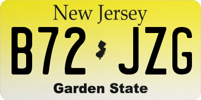 NJ license plate B72JZG