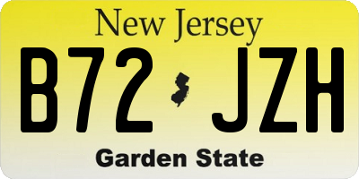 NJ license plate B72JZH