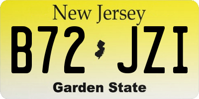 NJ license plate B72JZI