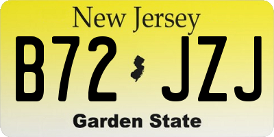 NJ license plate B72JZJ