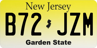 NJ license plate B72JZM