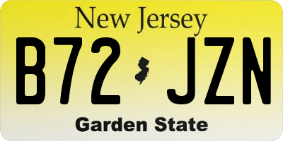 NJ license plate B72JZN