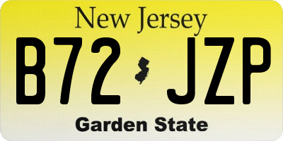 NJ license plate B72JZP