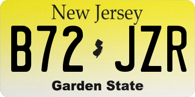 NJ license plate B72JZR