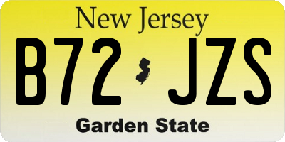 NJ license plate B72JZS