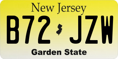 NJ license plate B72JZW