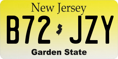 NJ license plate B72JZY