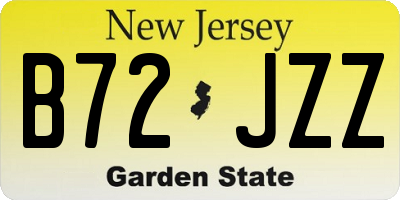 NJ license plate B72JZZ