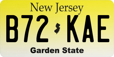 NJ license plate B72KAE