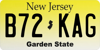NJ license plate B72KAG