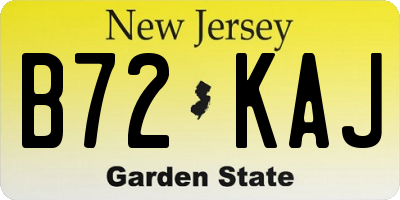 NJ license plate B72KAJ