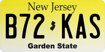 NJ license plate B72KAS