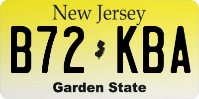 NJ license plate B72KBA