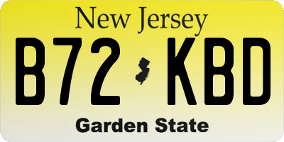 NJ license plate B72KBD