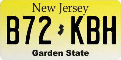 NJ license plate B72KBH