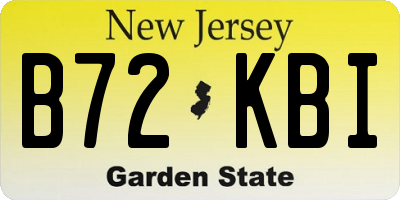 NJ license plate B72KBI