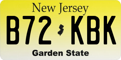 NJ license plate B72KBK
