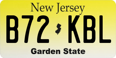 NJ license plate B72KBL