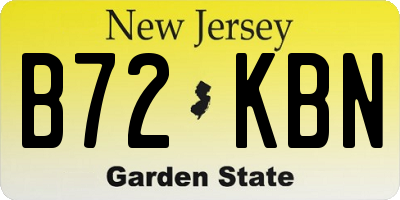 NJ license plate B72KBN