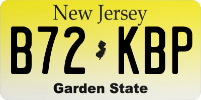 NJ license plate B72KBP