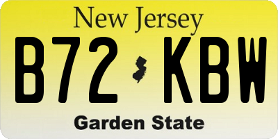 NJ license plate B72KBW
