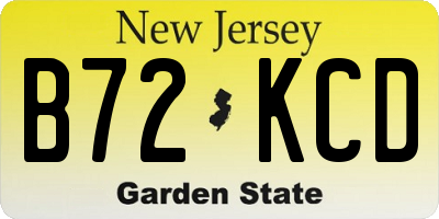 NJ license plate B72KCD