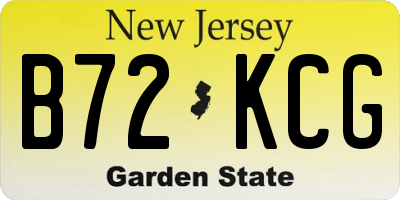 NJ license plate B72KCG