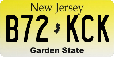 NJ license plate B72KCK