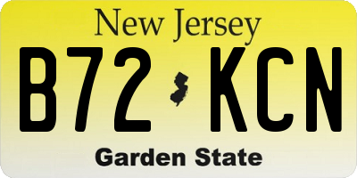 NJ license plate B72KCN