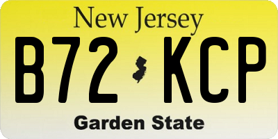 NJ license plate B72KCP