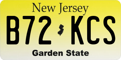 NJ license plate B72KCS