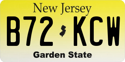 NJ license plate B72KCW