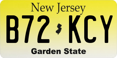 NJ license plate B72KCY