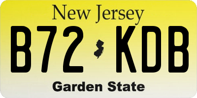 NJ license plate B72KDB