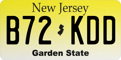 NJ license plate B72KDD