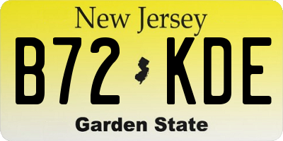 NJ license plate B72KDE
