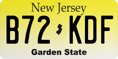 NJ license plate B72KDF