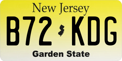 NJ license plate B72KDG