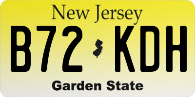 NJ license plate B72KDH
