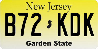 NJ license plate B72KDK