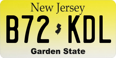 NJ license plate B72KDL