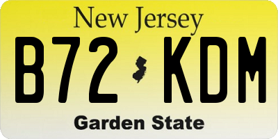 NJ license plate B72KDM