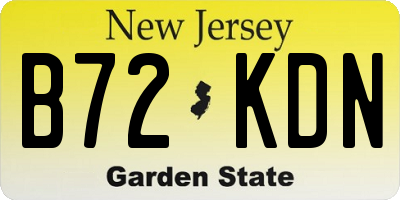 NJ license plate B72KDN
