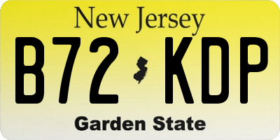 NJ license plate B72KDP